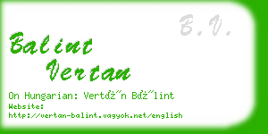 balint vertan business card